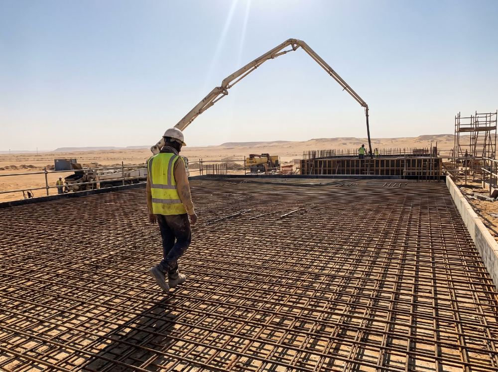 Reinforcement works on site